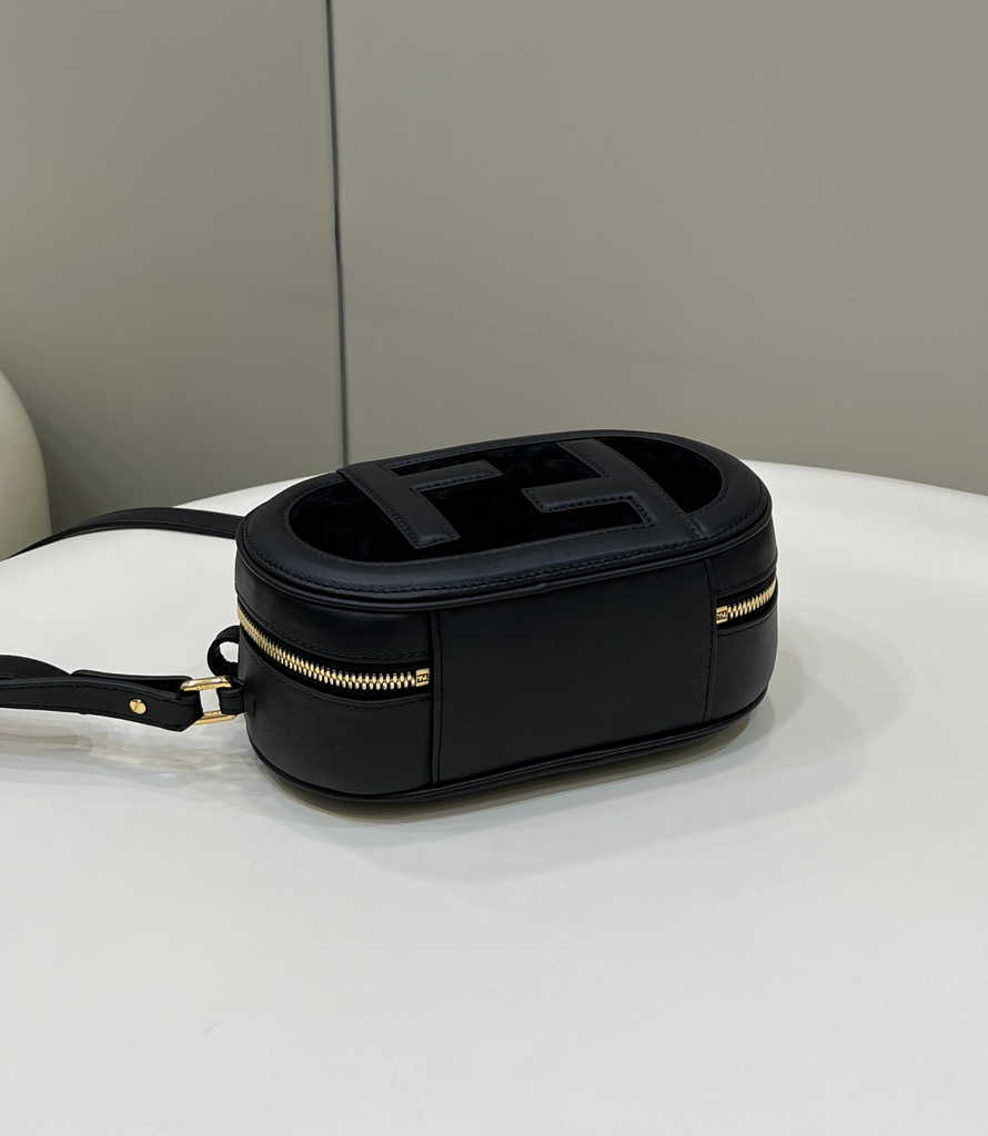 Fendi 8BS058 O’Lock Mini Camera Case Black leather mini bag - Default Title - View 4