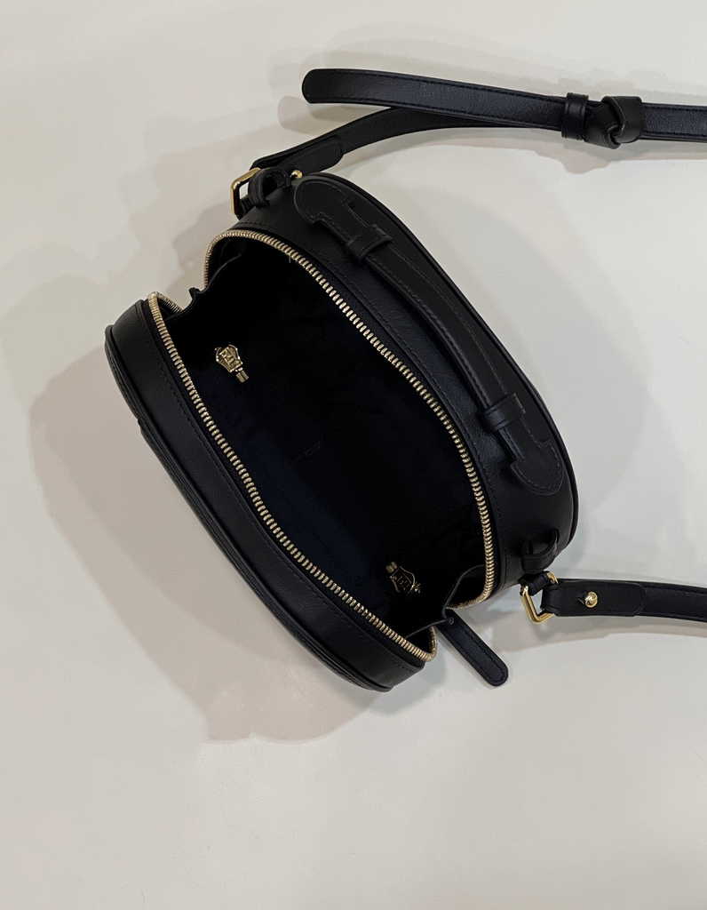 Fendi 8BS058 O’Lock Mini Camera Case Black leather mini bag - Default Title - View 8