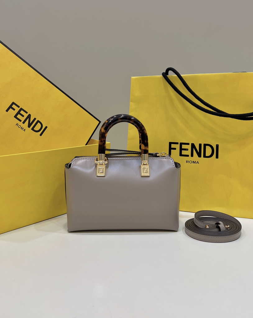 Fendi 8BS067 By The Way Mini Small dove gray leather Boston bag - Default Title - View 2