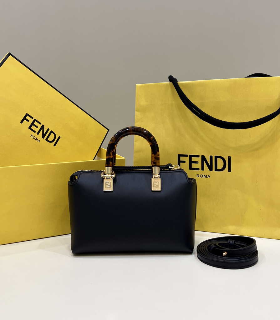 Fendi 8BS067 By The Way Mini Small black leather Boston bag - Default Title - View 2