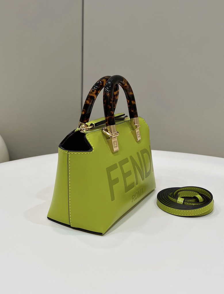 Fendi 8BS067 By The Way Mini Small Acid green leather Boston bag - Default Title - View 3