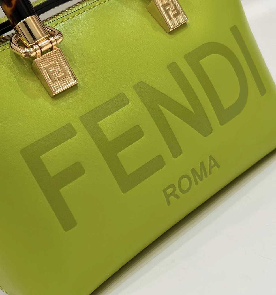 Fendi 8BS067 By The Way Mini Small Acid green leather Boston bag - Default Title - View 5