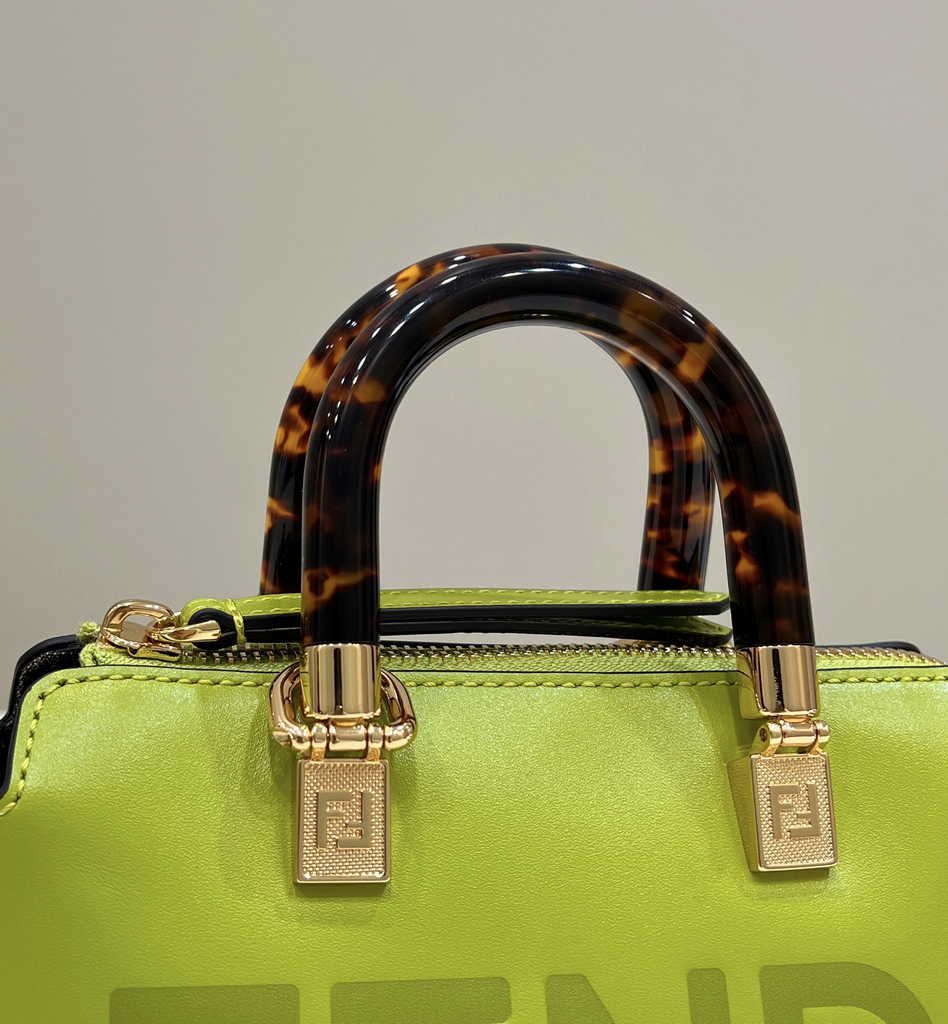Fendi 8BS067 By The Way Mini Small Acid green leather Boston bag - Default Title - View 6