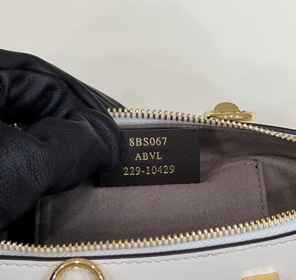 Fendi 8BS067 By The Way Mini Small white leather and elaphe Boston bag - Default Title - View 8