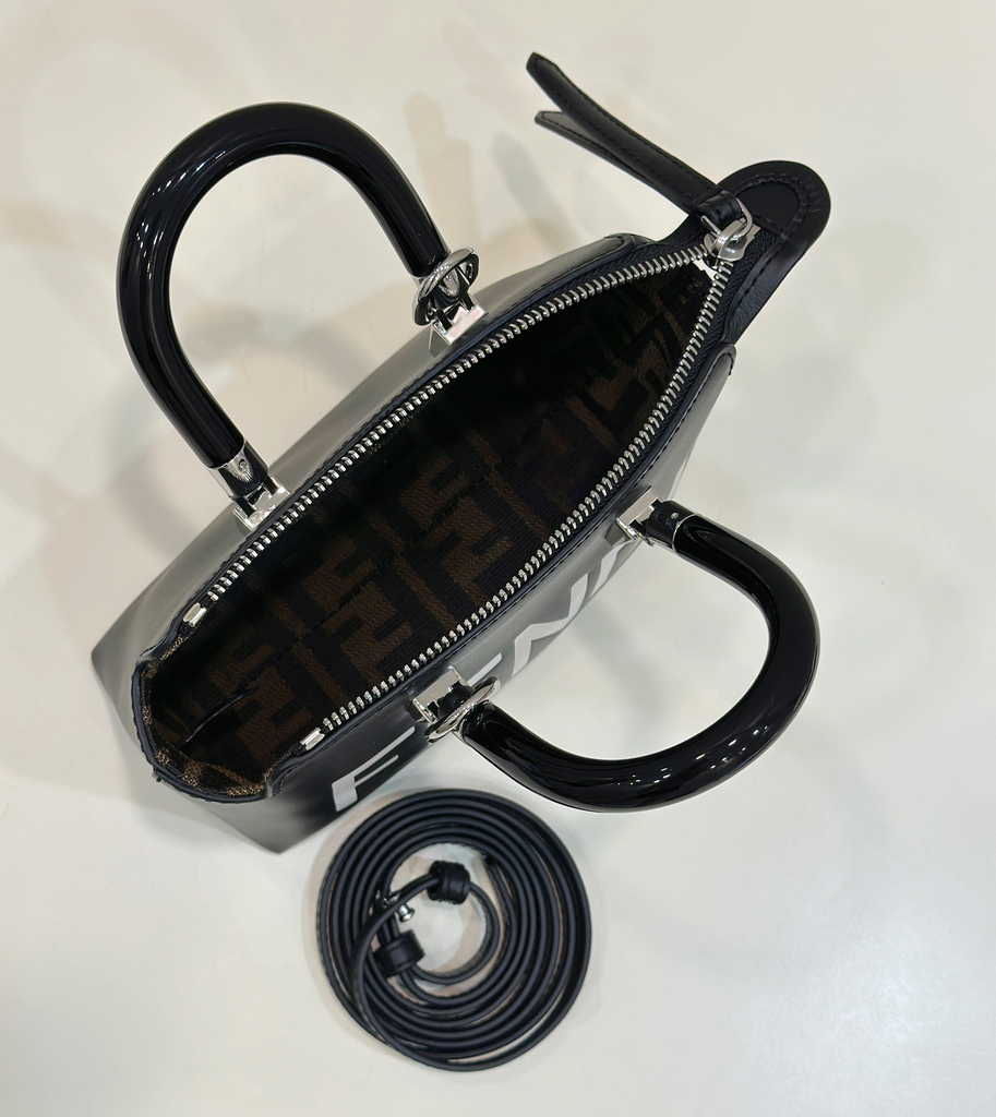 Fendi 8BS067 By The Way Mini Small Boston bag in black leather - Default Title - View 8
