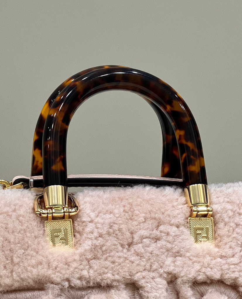 Fendi 8BS067 By The Way Mini Light pink sheepskin small Boston bag - Default Title - View 5