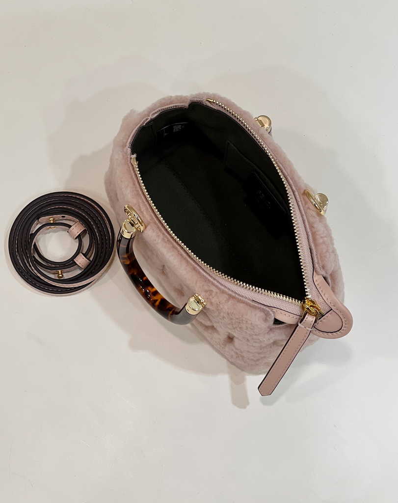 Fendi 8BS067 By The Way Mini Light pink sheepskin small Boston bag - Default Title - View 7