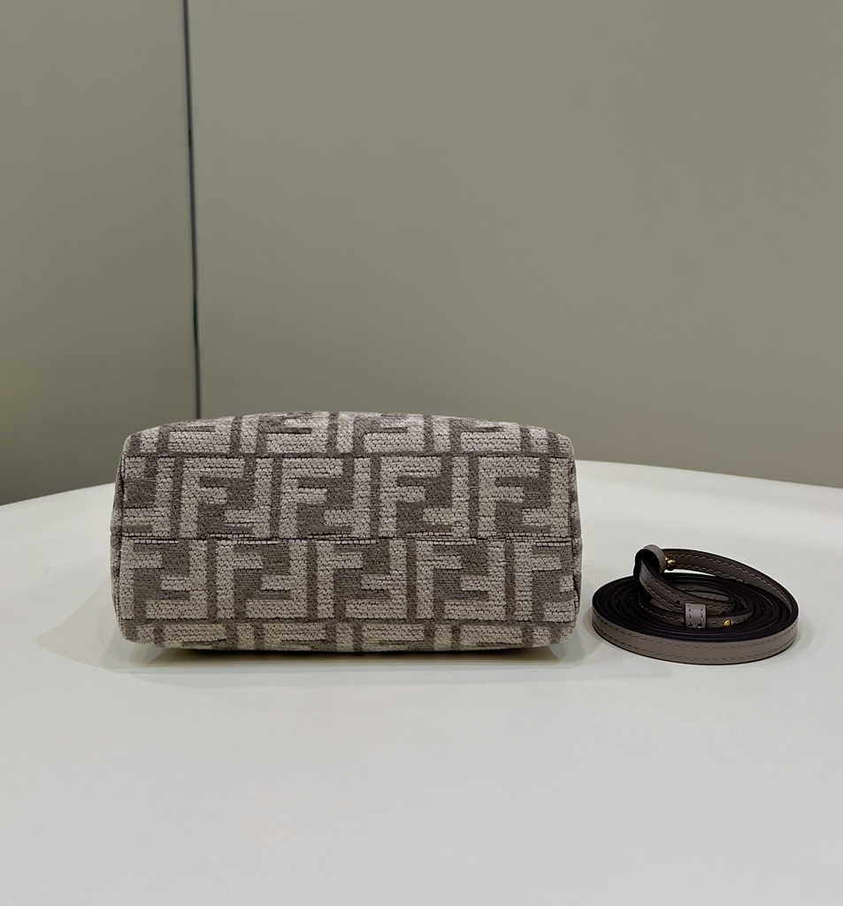 Fendi 8BS067 By The Way Mini Small gray FF Boston bag - Default Title - View 3