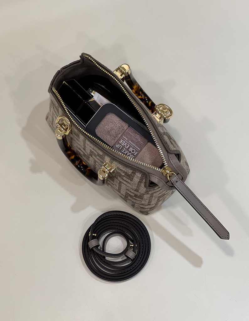 Fendi 8BS067 By The Way Mini Small gray FF Boston bag - Default Title - View 9