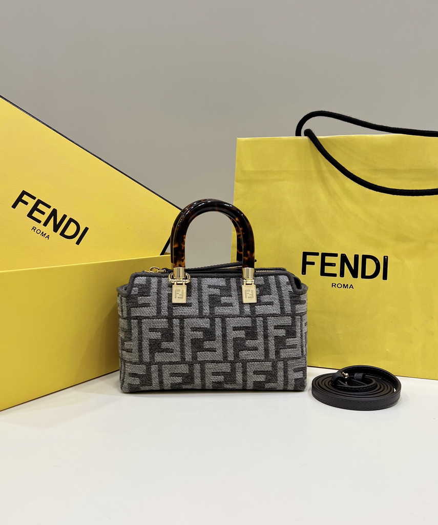 Fendi 8BS067 By The Way Mini Small Black FF Boston bag - Default Title - View 1