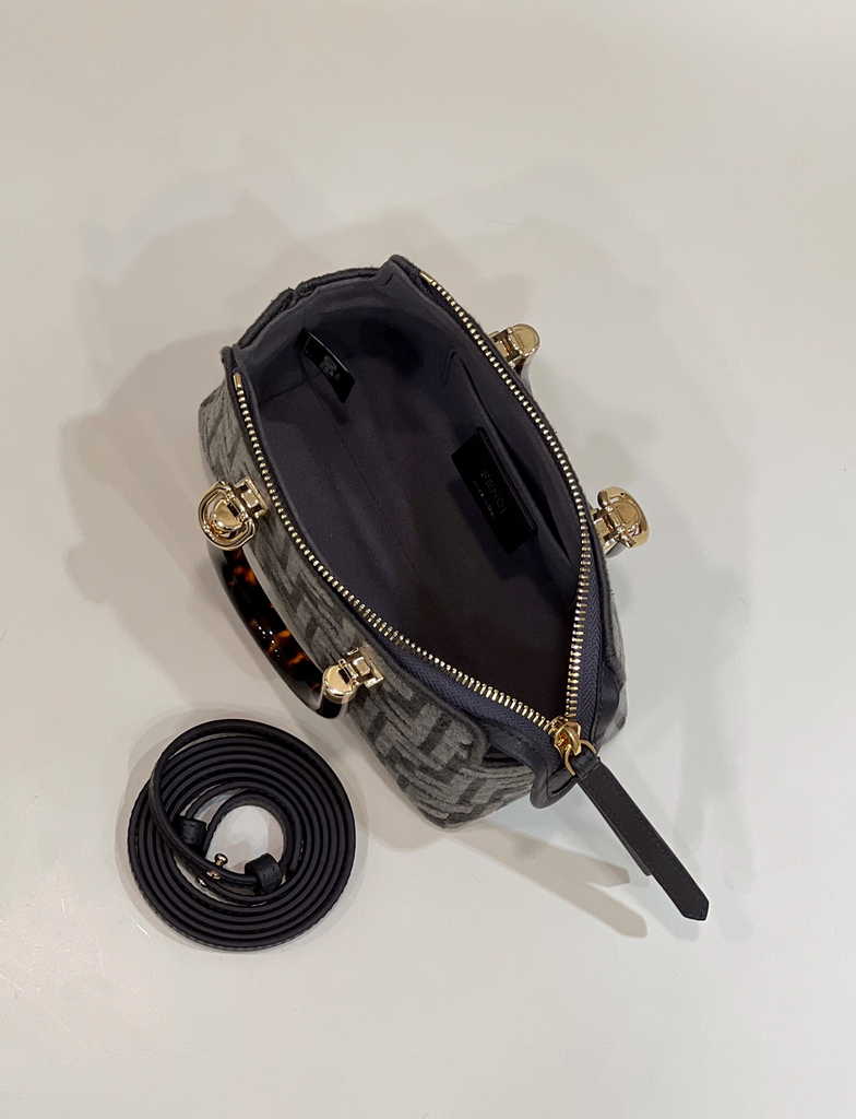 Fendi 8BS067 By The Way Mini Small Black FF Boston bag - Default Title - View 9