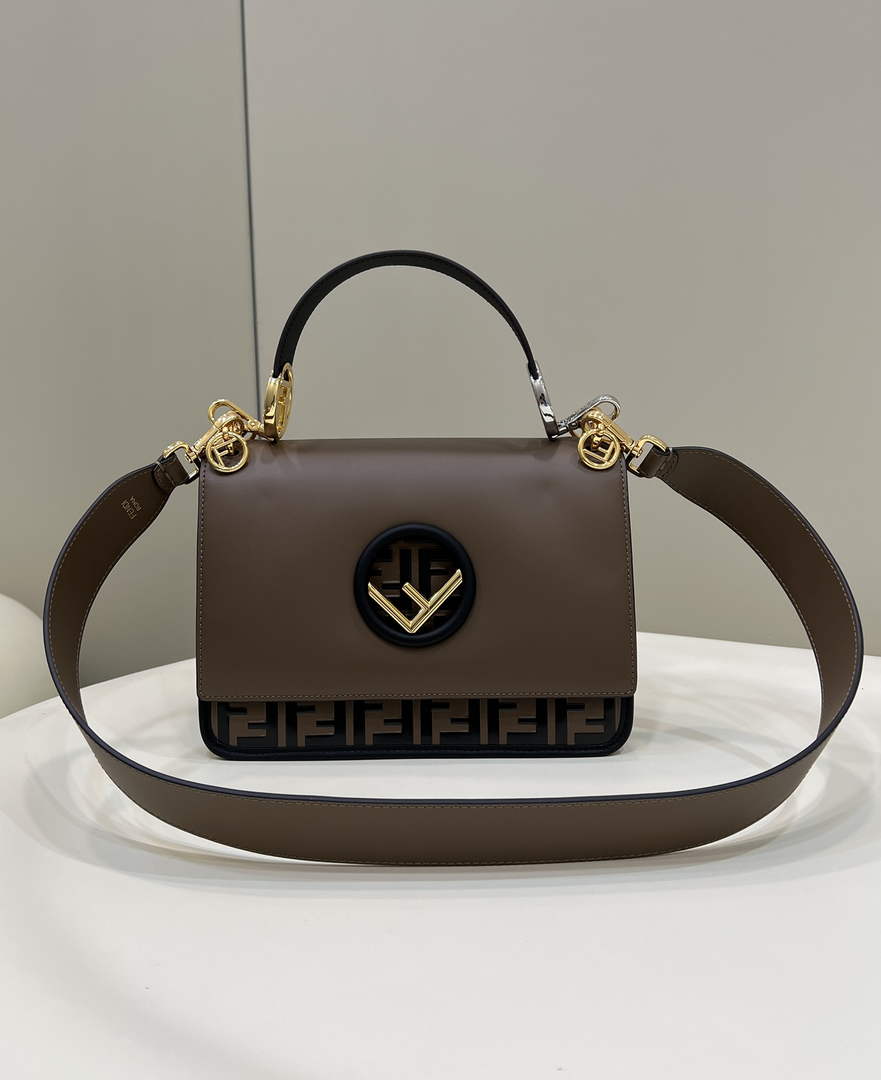 Fendi 8BT284 Kan I F Shoulder Brown leather bag - Default Title - View 2