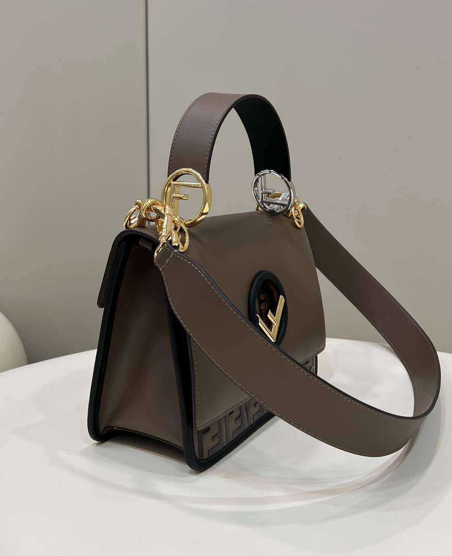 Fendi 8BT284 Kan I F Shoulder Brown leather bag - Default Title - View 4