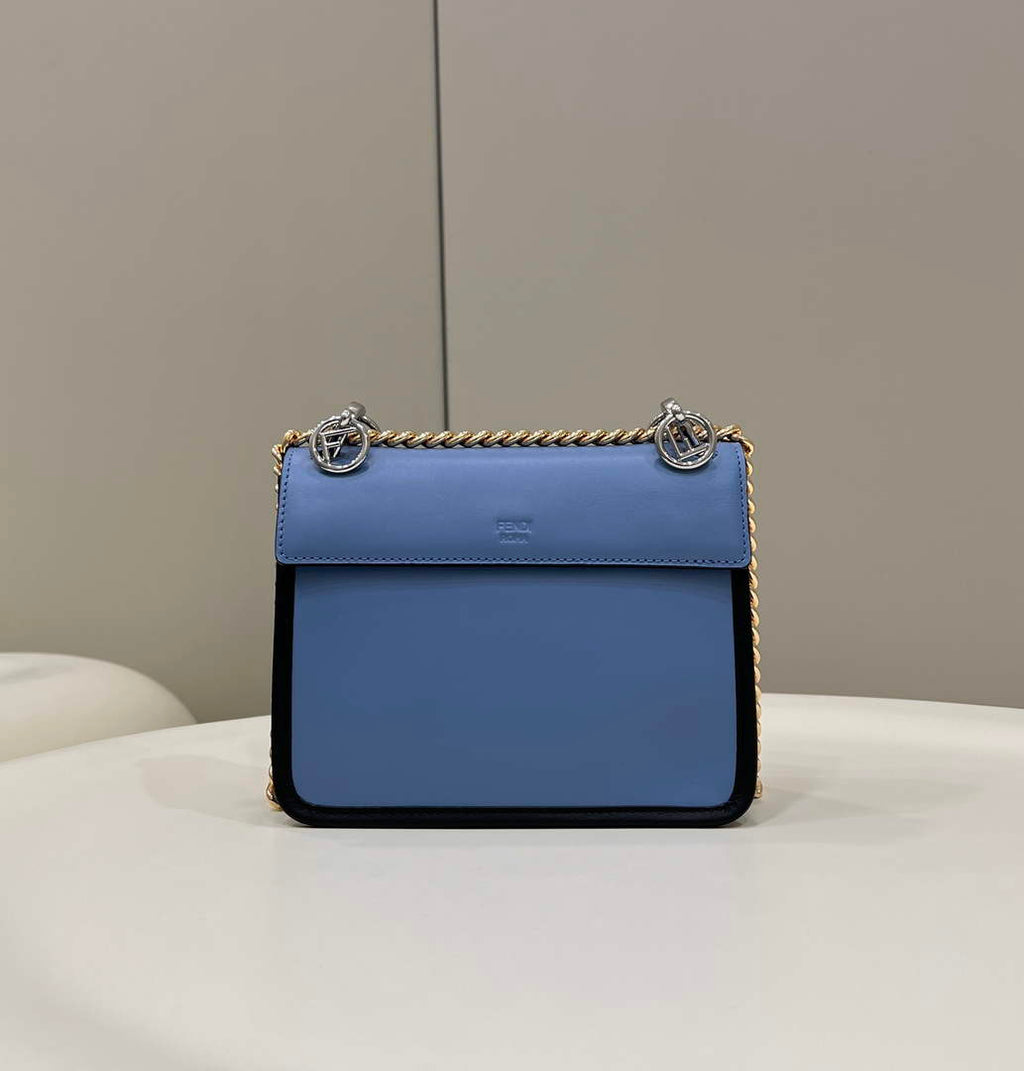 Fendi 8BT286 Kan I F Small Shoulder Blue leather mini-bag - Default Title - View 2