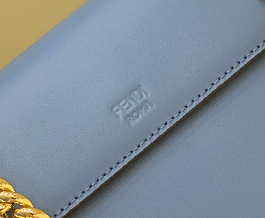 Fendi 8BT286 Kan I F Small Shoulder Blue leather mini-bag - Default Title - View 6
