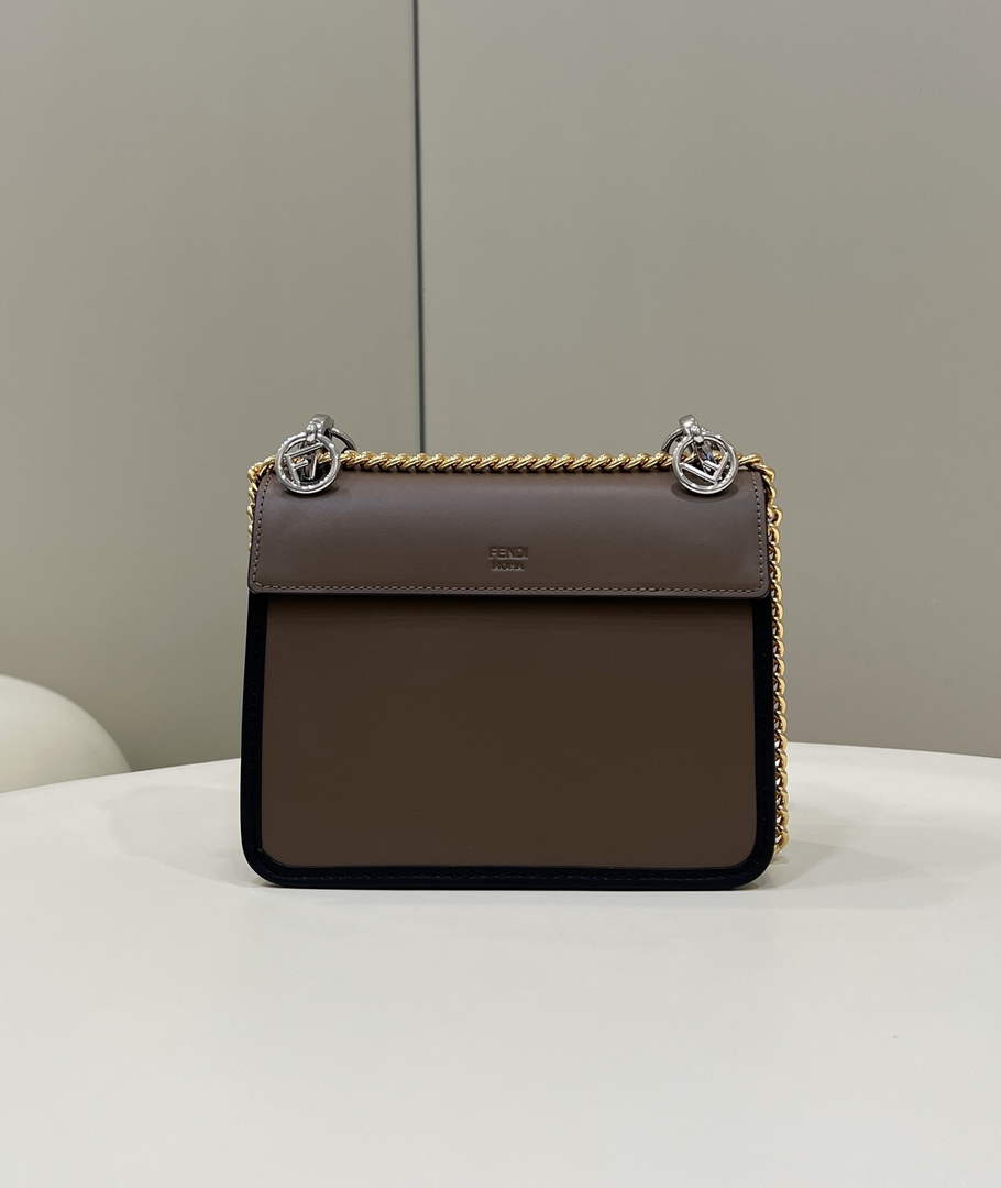 Fendi 8BT286 Kan I F Small Shoulder Brown leather mini-bag - Default Title - View 2