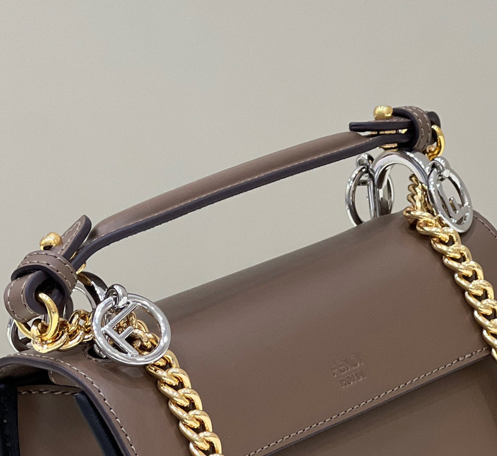 Fendi 8BT286 Kan I F Small Shoulder Brown leather mini-bag - Default Title - View 5