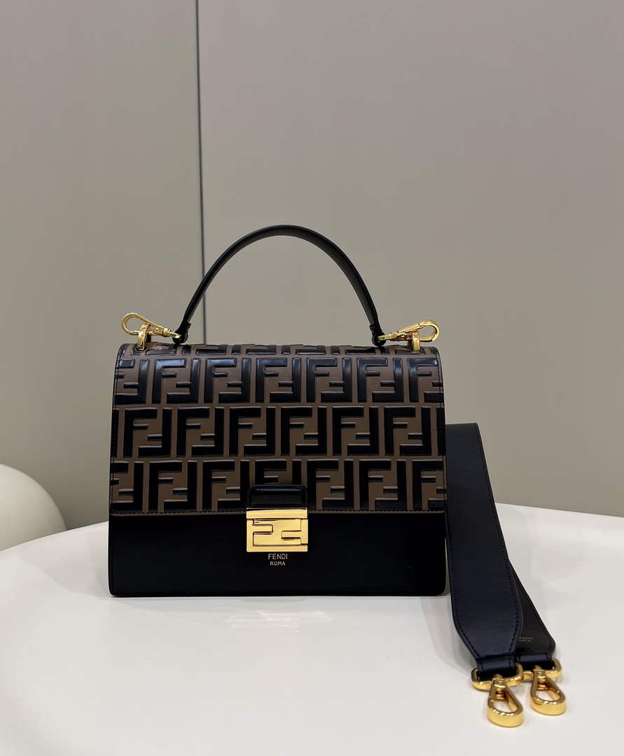 Fendi 8BT315 Kan I Shoulder Bag Black leather - Default Title - View 2