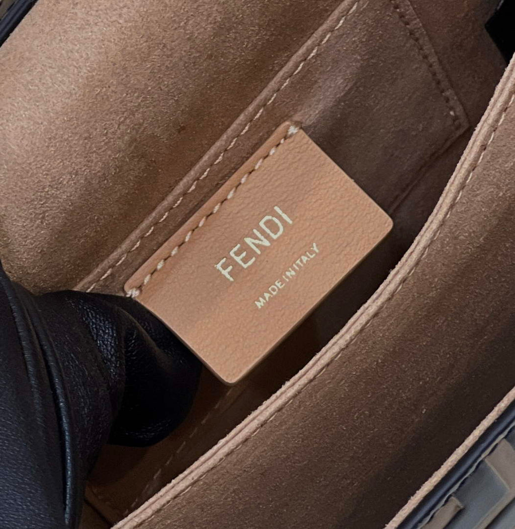 Fendi 8M0417 Kan U Small Shoulder mini-bag Brown leather - Default Title - View 7