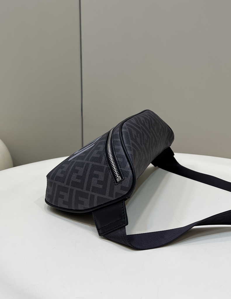 Fendi Belt Bag Black FF fabric belt bag 7VA562 - Default Title - View 3