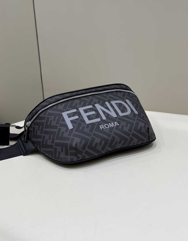 Fendi Belt Bag Black FF fabric belt bag 7VA562 - Default Title - View 2
