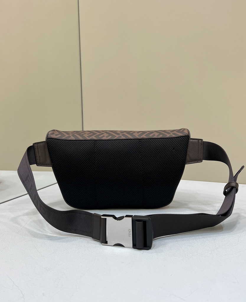 Fendi Belt Bag Brown FF fabric belt bag 7VA562 - Default Title - View 3
