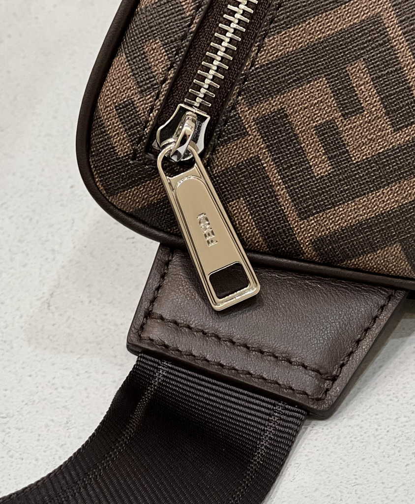 Fendi Belt Bag Brown FF fabric belt bag 7VA562 - Default Title - View 7