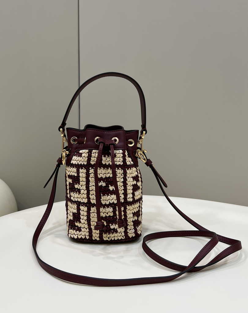 Fendi Bucket Bag Mon Tresor 8BS010 mini-bag Wine Red - Default Title - View 1