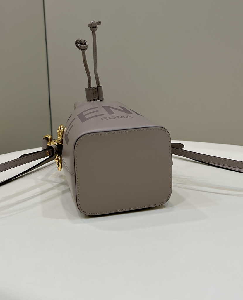 Feendi Bucket Bag Mon Tresor 8BS010 Dove-gray  leather mini-bag - Default Title - View 4
