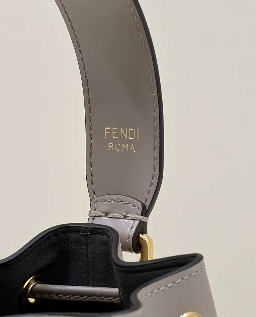 Feendi Bucket Bag Mon Tresor 8BS010 Dove-gray  leather mini-bag - Default Title - View 5