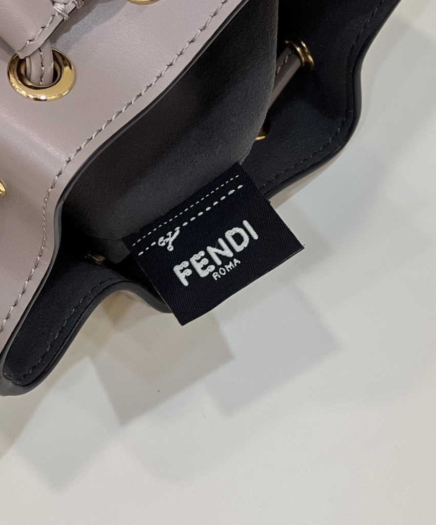 Feendi Bucket Bag Mon Tresor 8BS010 Dove-gray  leather mini-bag - Default Title - View 6