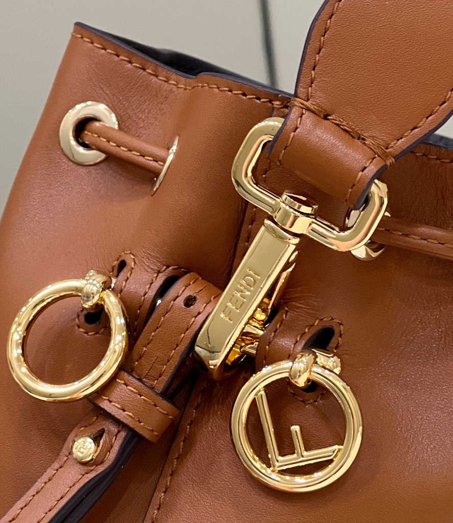 Feendi Bucket Bag Mon Tresor 8BS010 Brown leather mini-bag - Default Title - View 5