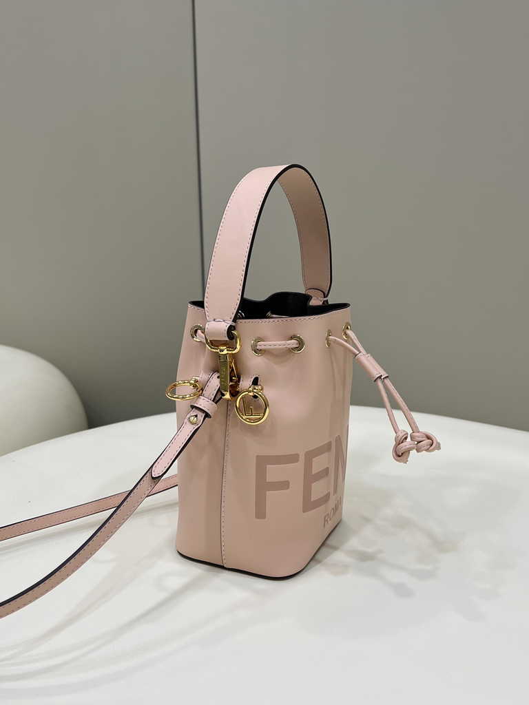 Feendi Bucket Bag Mon Tresor 8BS010 pink leather mini-bag - Default Title - View 3