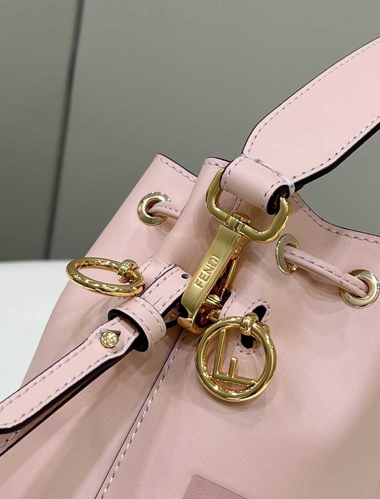 Feendi Bucket Bag Mon Tresor 8BS010 pink leather mini-bag - Default Title - View 4