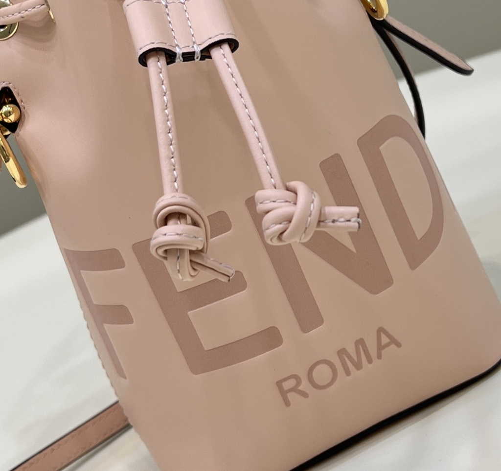 Feendi Bucket Bag Mon Tresor 8BS010 pink leather mini-bag - Default Title - View 5