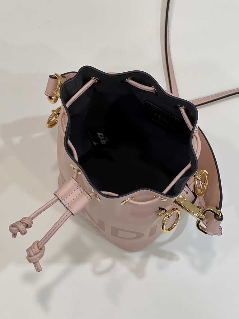 Feendi Bucket Bag Mon Tresor 8BS010 pink leather mini-bag - Default Title - View 9