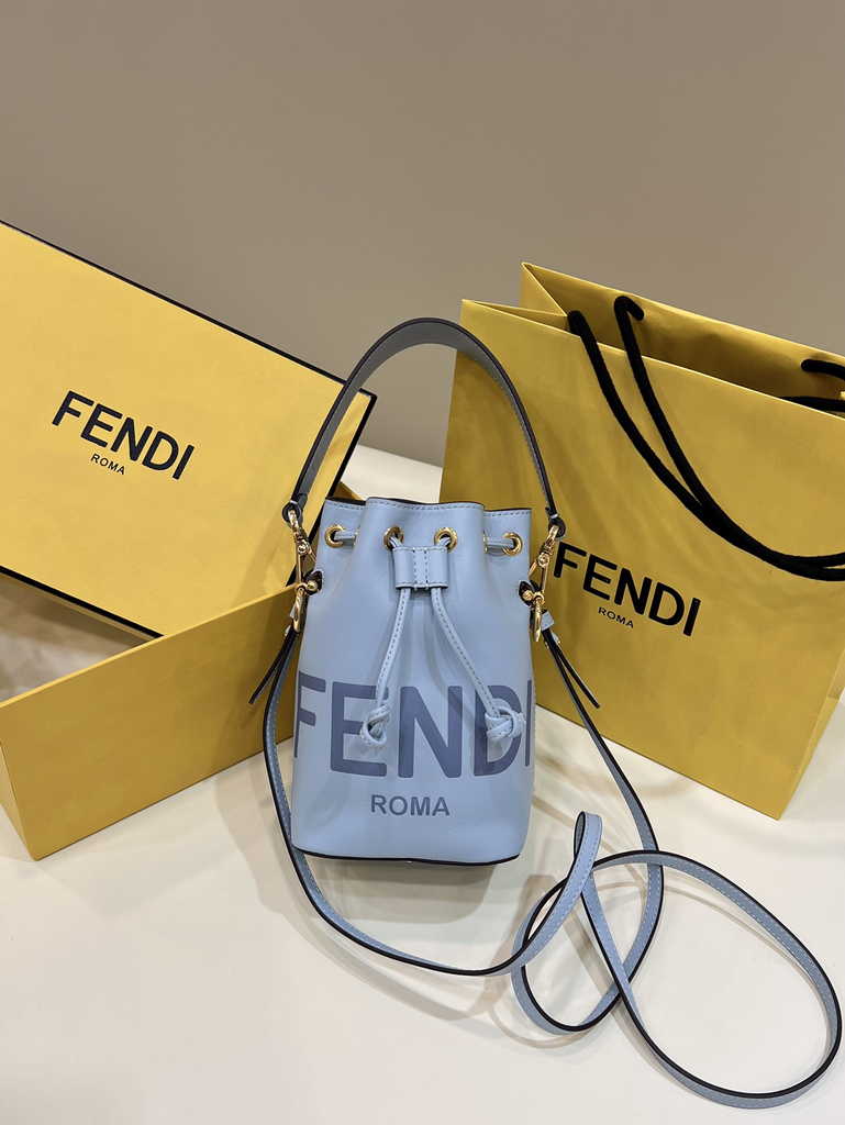 Feendi Bucket Bag Mon Tresor 8BS010 blue leather mini-bag - Default Title - View 1