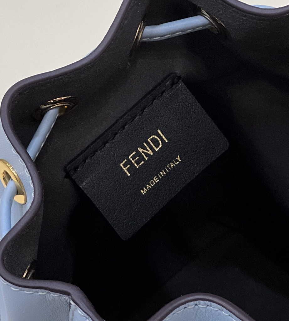 Feendi Bucket Bag Mon Tresor 8BS010 blue leather mini-bag - Default Title - View 7