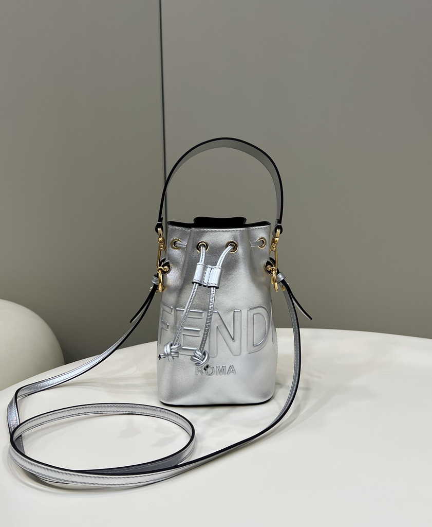 Fendi Bucket Bag Mon Tresor 8BS010 Silver quilted leather Marc Jacobs mini-bag - Default Title - View 1