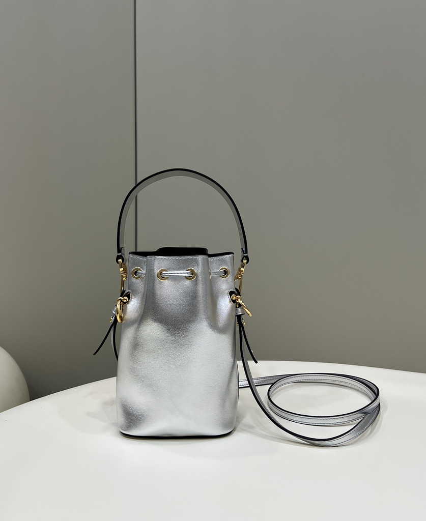 Fendi Bucket Bag Mon Tresor 8BS010 Silver quilted leather Marc Jacobs mini-bag - Default Title - View 2