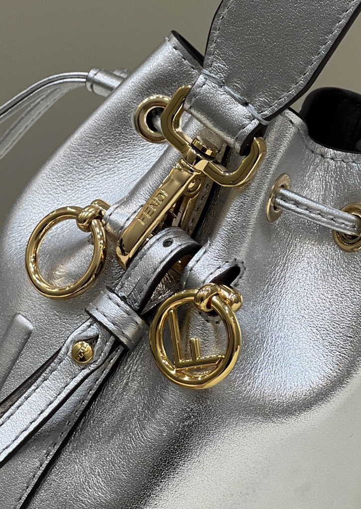 Fendi Bucket Bag Mon Tresor 8BS010 Silver quilted leather Marc Jacobs mini-bag - Default Title - View 4