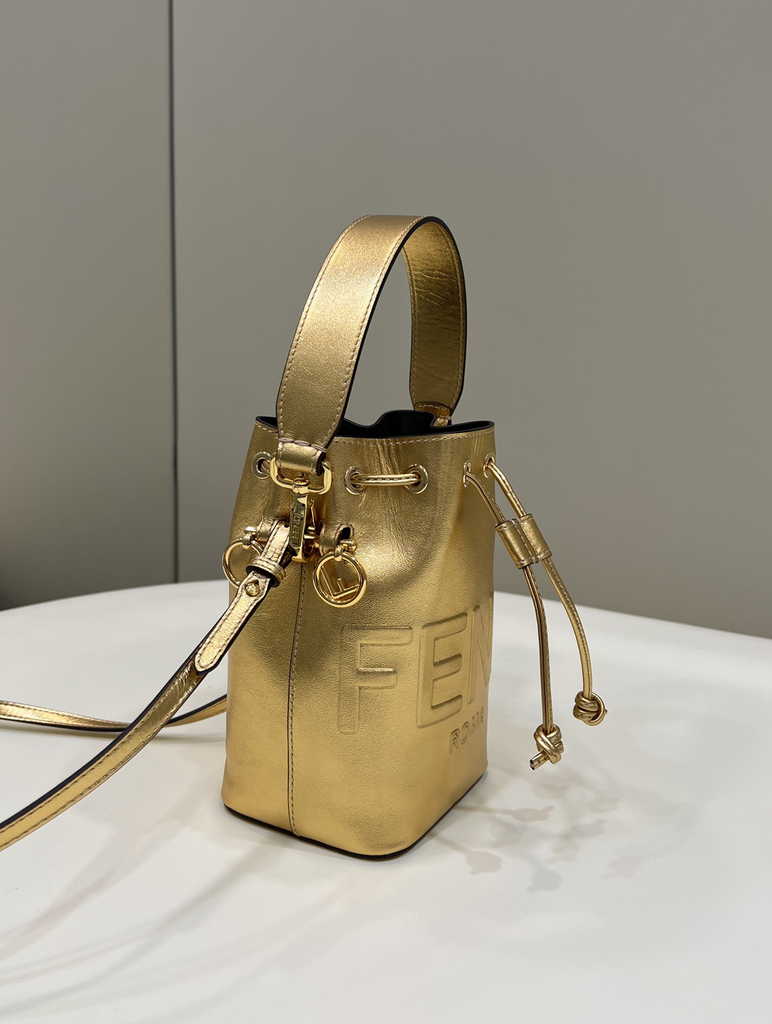 Fendi Bucket Bag Mon Tresor 8BS010 Gold quilted leather Marc Jacobs mini-bag - Default Title - View 3