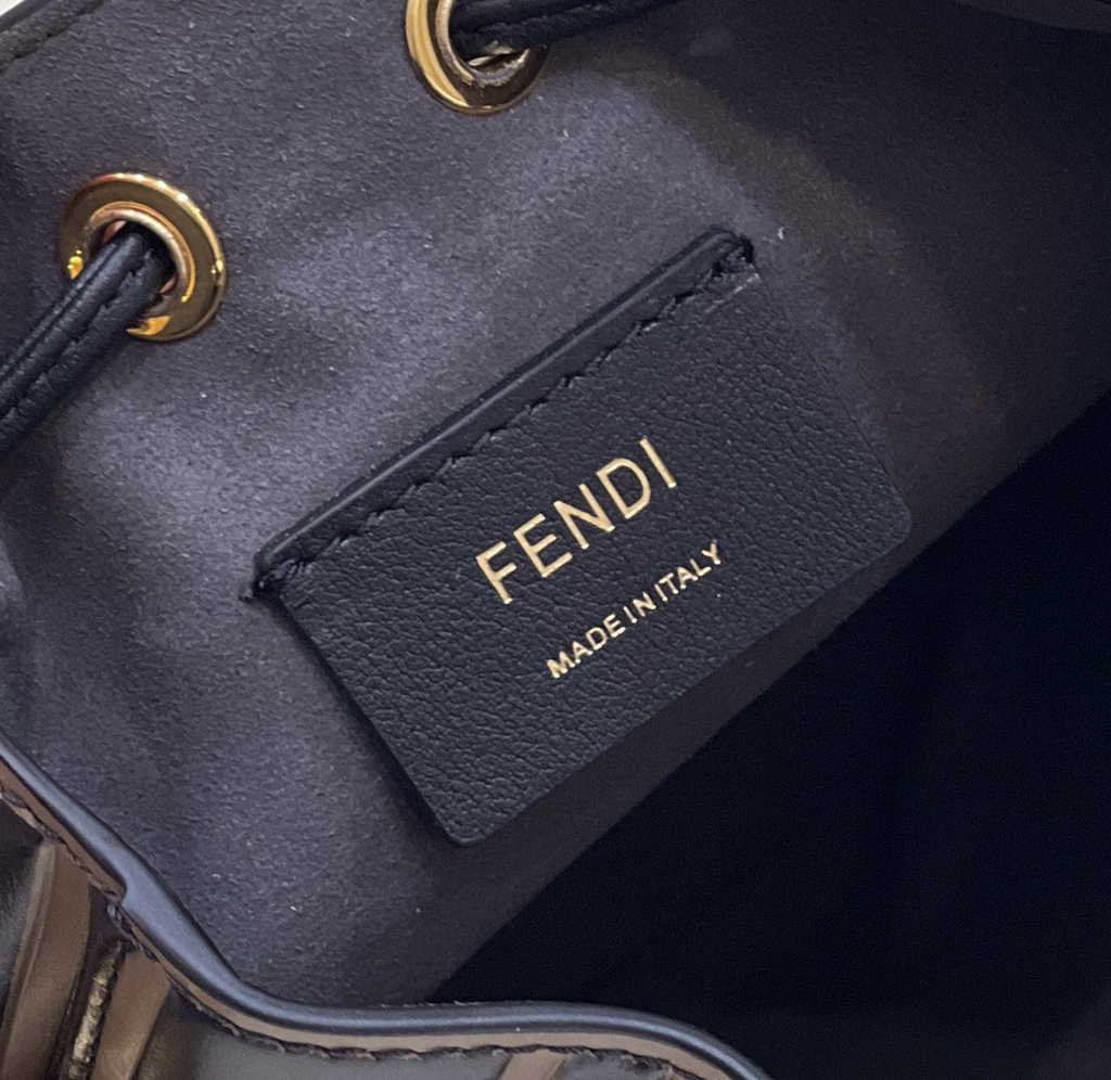 Feendi 8BS010 Bucket Bag Mon Tresor Brown leather mini bag - Default Title - View 7