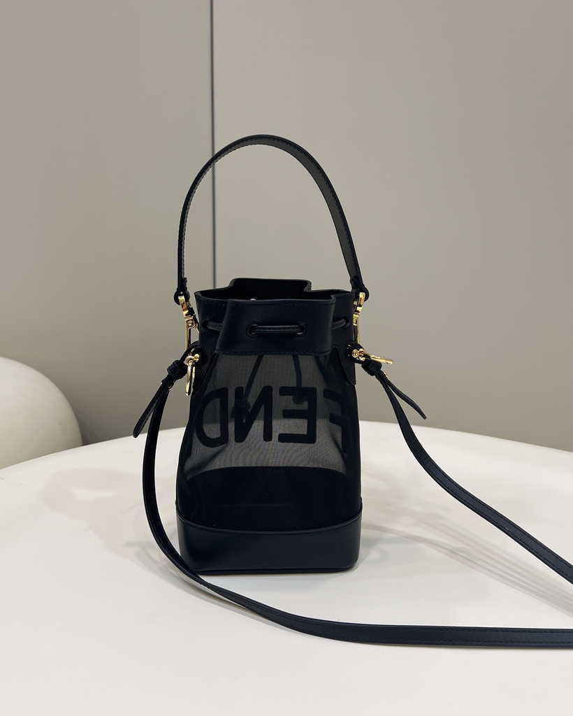 Feendi 8BS010 Bucket Bag Mon Tresor leather black - Default Title - View 4