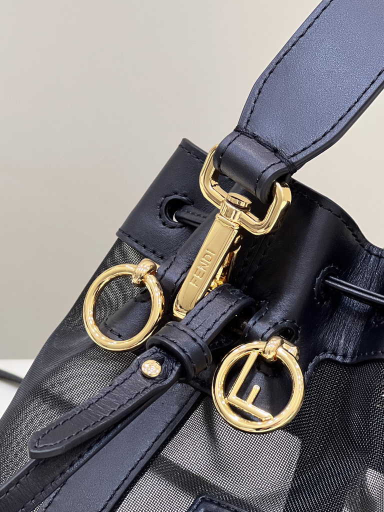 Feendi 8BS010 Bucket Bag Mon Tresor leather black - Default Title - View 7