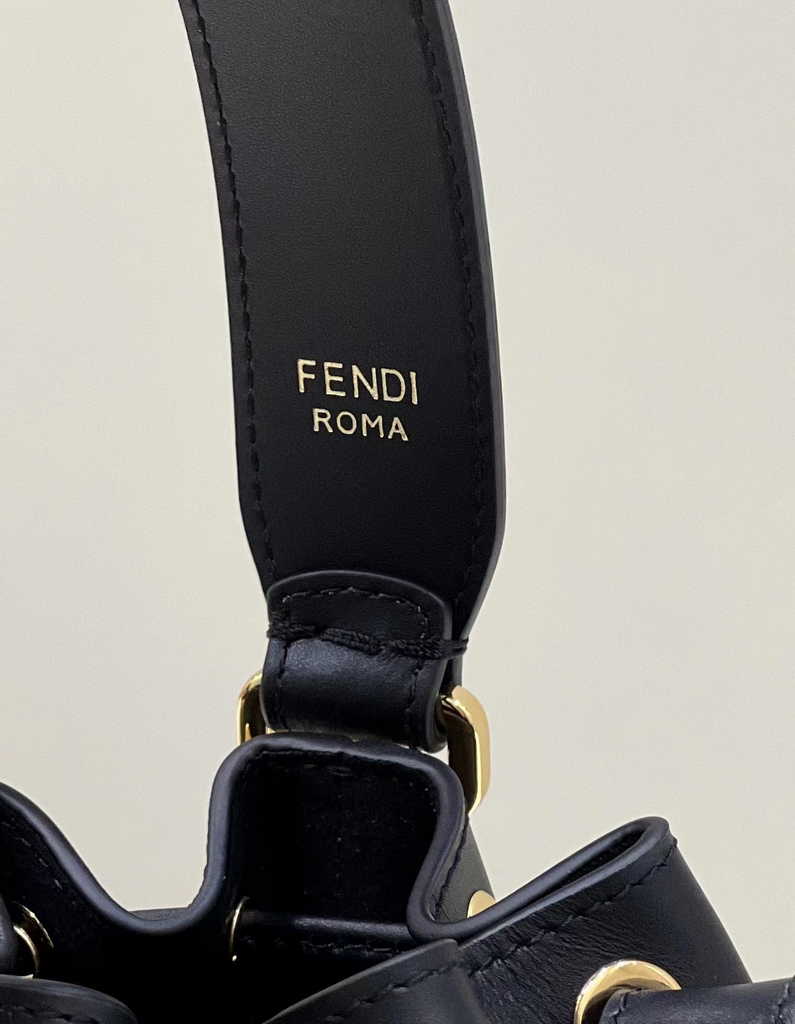 Feendi 8BS010 Bucket Bag Mon Tresor Blue leather mini-bag with FF print - Default Title - View 5