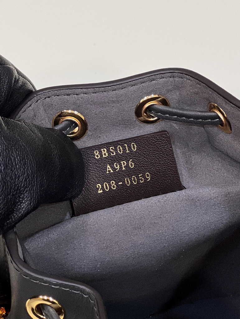 Feendi 8BS010 Bucket Bag Mon Tresor black leather mini-bag with FF print - Default Title - View 7