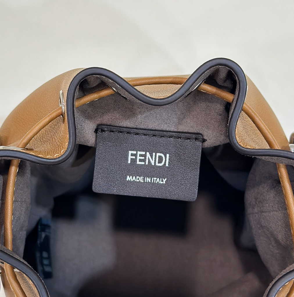Fendi Bucket Bag Mon Tresor 8BS010 Brown leather mini-bag with 3D roses - Default Title - View 6