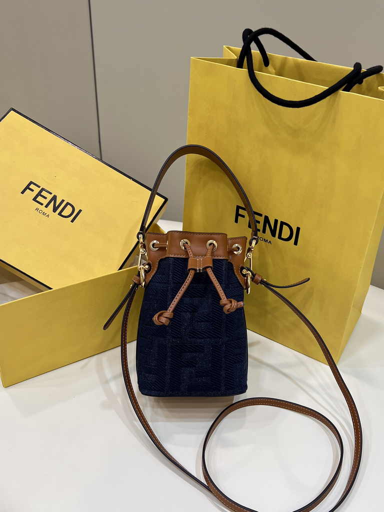Fendi Bucket Bag Mon Tresor 8BS010 Brown FF - Default Title - View 1
