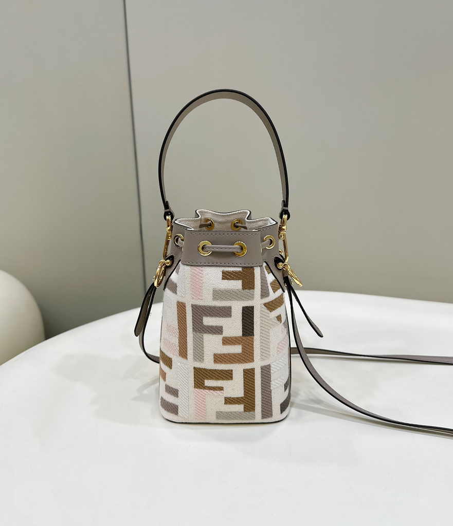 Fendi Bucket Bag Mon Tresor 8BS010 Gray Leather - Default Title - View 2